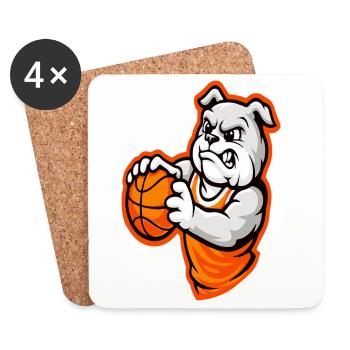 Power Basketball Bulldog Mascot - Coasters (set of 4) - white - Front