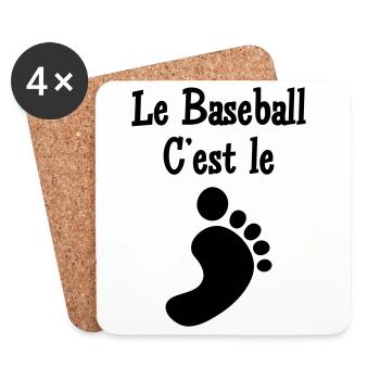 Baseball ist der Fuß - Untersetzer (4er-Set) - Weiß - Vorne