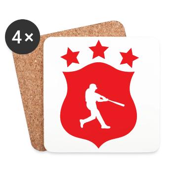 Baseball – Sport - Untersetzer (4er-Set) - Weiß - Vorne