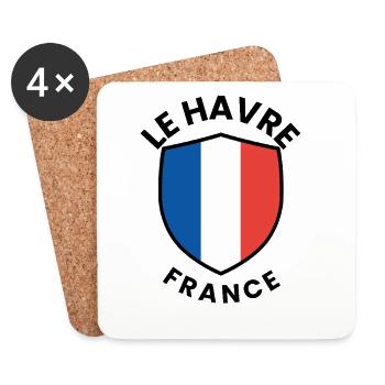 French Flag Shield with Blue and White Red - Coasters (set of 4) - white - Front