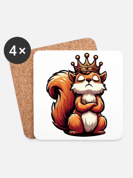 Eichhörnchen Eichhorn Eichhörnchenliebhaber Nager - Untersetzer (4er-Set) - Weiß
