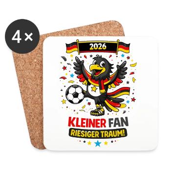 Kleiner Deutschland Fan – Adler Fußball 2026 - Untersetzer (4er-Set) - Weiß - Vorne