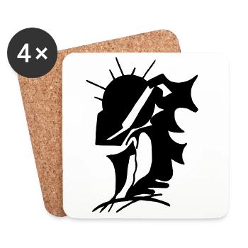 Schwarze Stille Minimaldesign - Untersetzer (4er-Set) - Weiß - Vorne