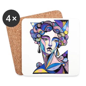 psychedelic surrealism - Coasters (set of 4) - white - Front