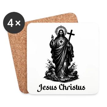 Jesus Christ - Coasters (set of 4) - white - Front