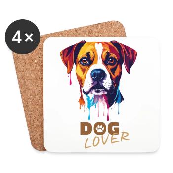 Dog lover - Coasters (set of 4) - white - Front