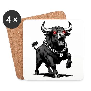 Bitcoin Bull Red Laser Eyes Crypto Bull Run - Coasters (set of 4) - white - Front