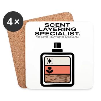 Scent Layering Top Heart Base Notes - Coasters (set of 4) - white - Front