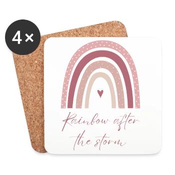 Rainbow after the Storm – Hope & Love - Coasters (set of 4) - white - Front
