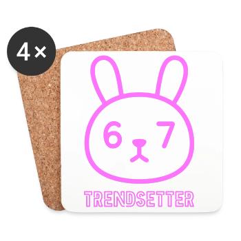Neon Bunny 67 : Un lanceur de tendances - Dessous de verre (lot de 4) - blanc - Devant