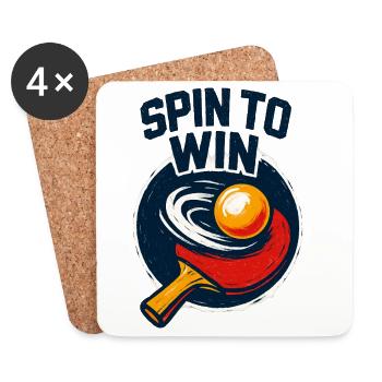 Spin to Win - Ping Pong - Coasters (set of 4) - white - Front