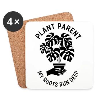 Parents de la plante monstera dans la jungle urbaine - Dessous de verre (lot de 4) - blanc - Devant