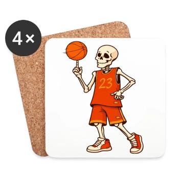 Skeleton Hoops 23 - Coasters (set of 4) - white - Front