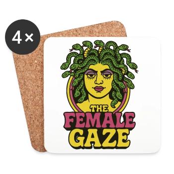 Female Gaze Medusa Portrait - Coasters (set of 4) - white - Front