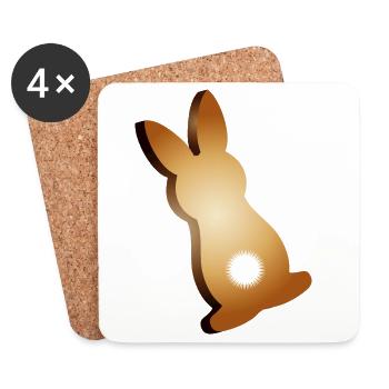 Easter bunny cookies with stubby tails - Coasters (set of 4) - white - Front