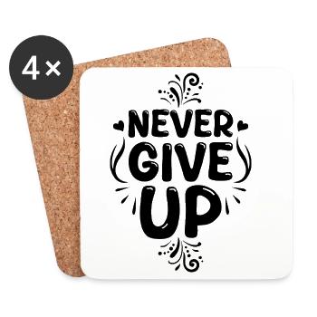 Never_give_up - Untersetzer (4er-Set) - Weiß - Vorne