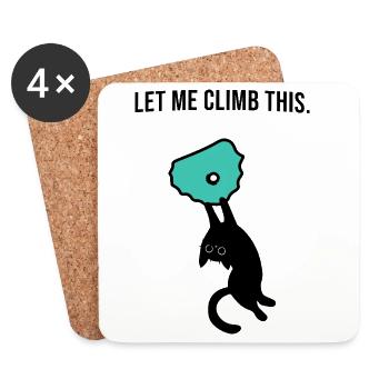 Le chat rocheux s’accroche à la prise d’escalade - Dessous de verre (lot de 4) - blanc - Devant