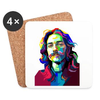 Drum Musician Pop Art - Coasters (set of 4) - white - Front