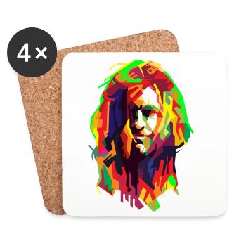 Grunge Your Life Pop Art - Coasters (set of 4) - white - Front