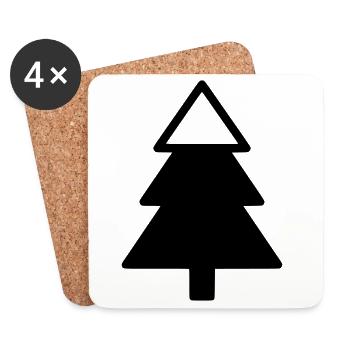 Fir Tree Forest Silhouette - Coasters (set of 4) - white - Front