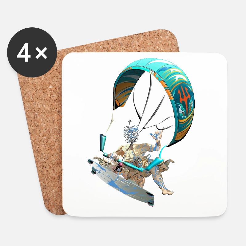 Fantasy Kiter Mystic - Untersetzer (4er-Set) - Weiß