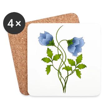 Fleur - Dessous de verre (lot de 4) - blanc - Devant