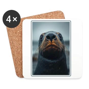 Sea Lions Sea Lion - Coasters (set of 4) - white - Front