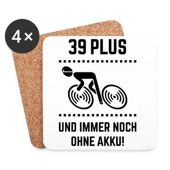 39 Plus – Immer Noch Ohne Akku! Fahrrad Rennrad B - Untersetzer (4er-Set) - Weiß - Vorne