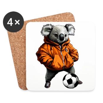 Soccer Koalas / Soccer Koala Bear - Coasters (set of 4) - white - Front