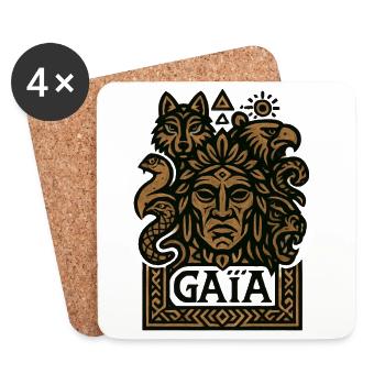 Gaïa - Mère Nature - Arbre de Vie - Dessous de verre (lot de 4) - blanc - Devant
