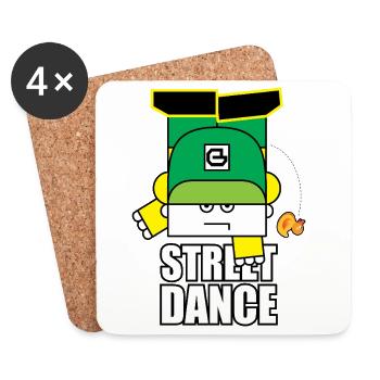 Bot de danse de la rue verte - Dessous de verre (lot de 4) - blanc - Devant