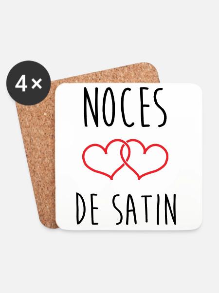 Satin-Hochzeit 24 Jahre Liebe - Untersetzer (4er-Set) - Weiß