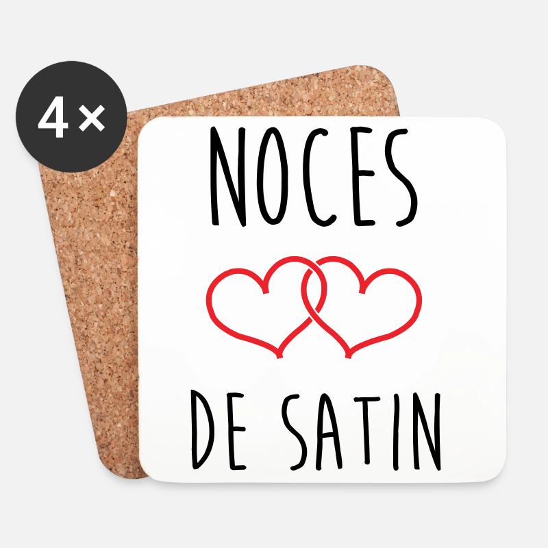 Satin-Hochzeit 24 Jahre Liebe - Untersetzer (4er-Set) - Weiß