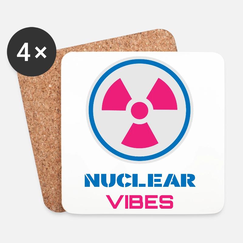 Positive nukleare Vibes - Untersetzer (4er-Set) - Weiß