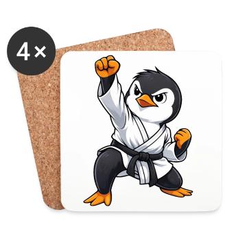 Penguin Martial Arts Karate Japon Traditionnel - Dessous de verre (lot de 4) - blanc - Devant