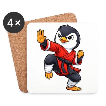 Penguin Martial Arts Kung Fu Chinese Tradition - Coasters (set of 4) - white - Front