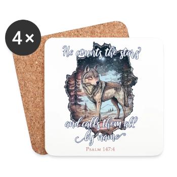 Wolf Christian - Coasters (set of 4) - white - Front