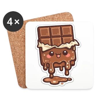 Melting chocolate bar - Coasters (set of 4) - white - Front