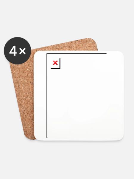 Missing Image – File Not Found Portrait - Coasters (set of 4) - white