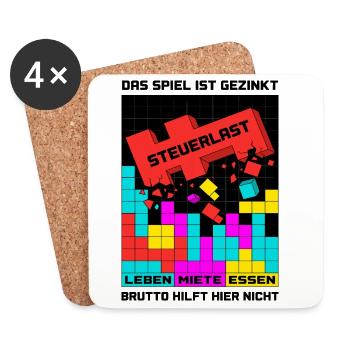 The game is rigged tax burden - Coasters (set of 4) - white - Front