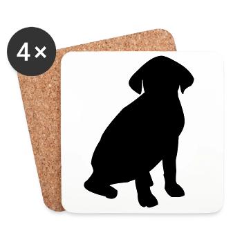 Dog Silhouette - Coasters (set of 4) - white - Front