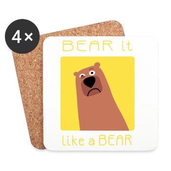 BEAR it like a BEAR - Untersetzer (4er-Set) - Weiß - Vorne