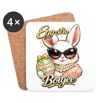 Eggstra Boujee Osterhase Ostern - Untersetzer (4er-Set) - Weiß - Vorne