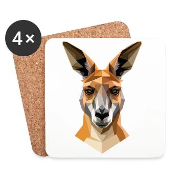 Kangaroo Australia Outback Wild Cute Kangaroos - Coasters (set of 4) - white - Front