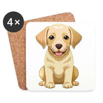 Mignon Labrador Retriever - Dessous de verre (lot de 4) - blanc - Devant