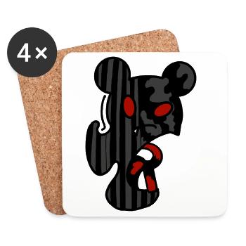 Glitch bear - Dessous de verre (lot de 4) - blanc - Devant