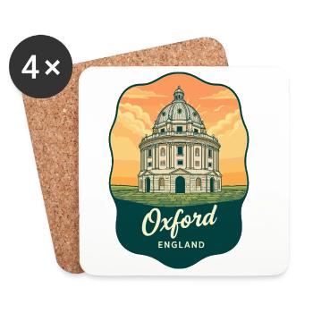 Oxford Radcliffe Kamera Vintage-Abzeichen - Untersetzer (4er-Set) - Weiß - Vorne