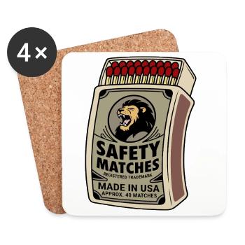 Boîte vintage des Lion Safety Matches - Dessous de verre (lot de 4) - blanc - Devant