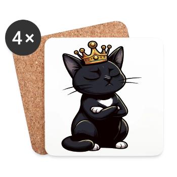 Drôle de chat chats chat amoureux chaton - Dessous de verre (lot de 4) - blanc - Devant