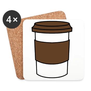 Kaffeetasse - Untersetzer (4er-Set) - Weiß - Vorne